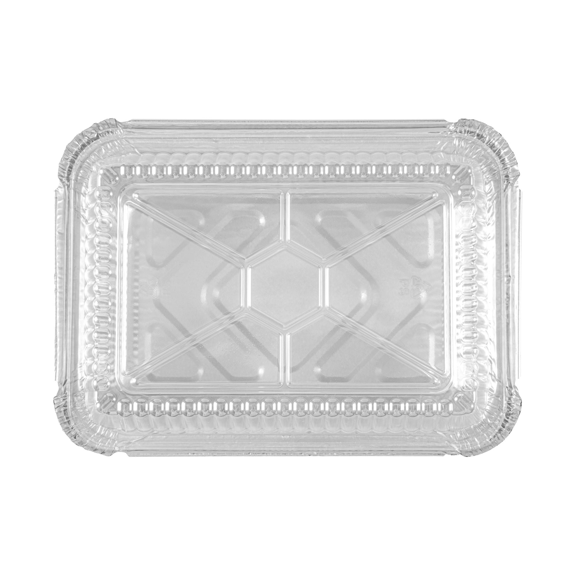 Foil Lux Oblong Clear Plastic Lid - Fits 1 1/2 lb Container - 100 count box