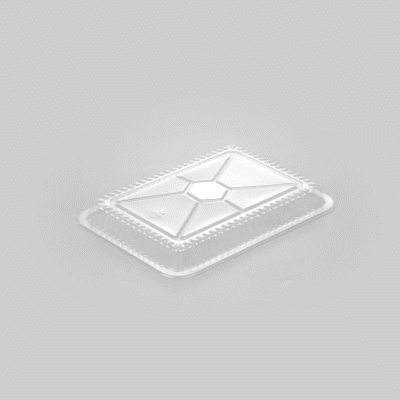 Foil Lux Oblong Clear Plastic Lid - Fits 1 1/2 lb Container - 100 count box