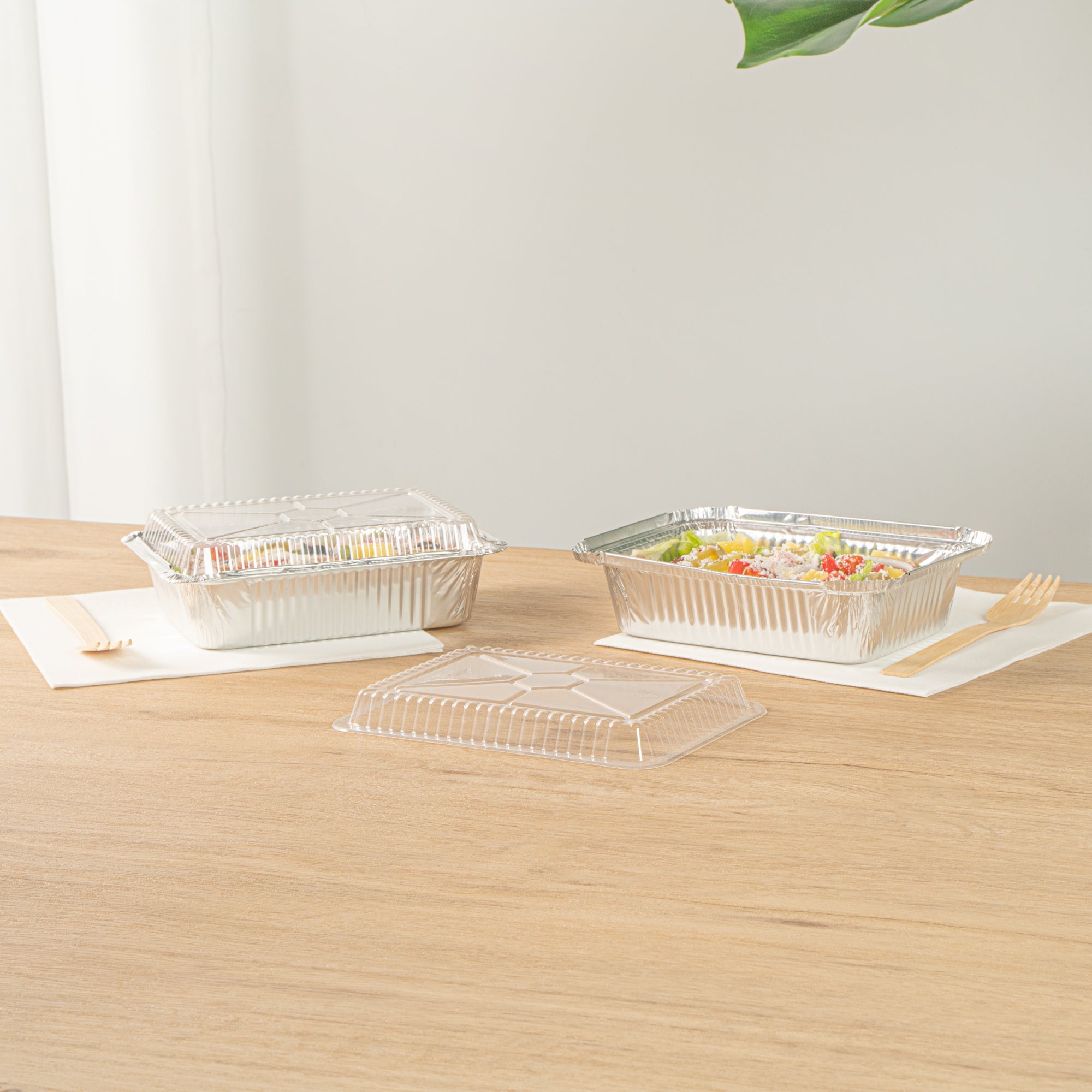 Foil Lux Oblong Clear Plastic Lid - Fits 1 1/2 lb Container - 100 count box