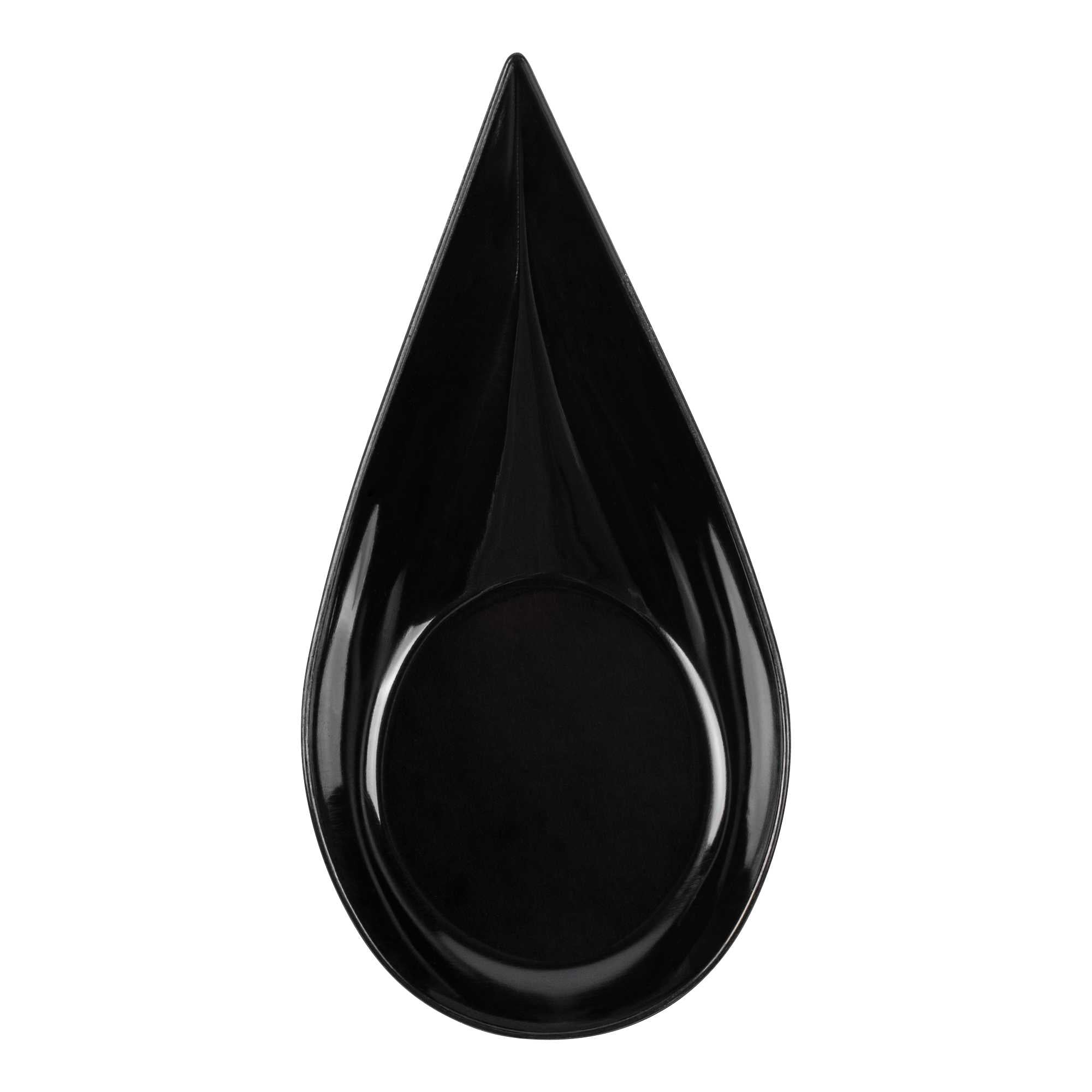 Mini Serve Teardrop Black Plastic Spoon - 4" x 2" x 1/2" - 20 count box