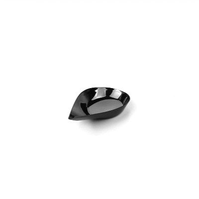 Mini Serve Teardrop Black Plastic Spoon - 4" x 2" x 1/2" - 100 count box