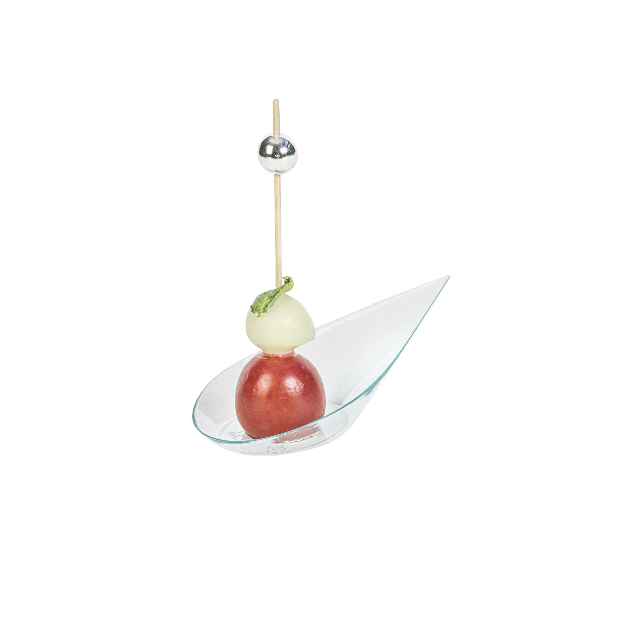 Mini Serve Teardrop Seagreen Plastic Spoon - 4" x 2" x 1/2" - 100 count box