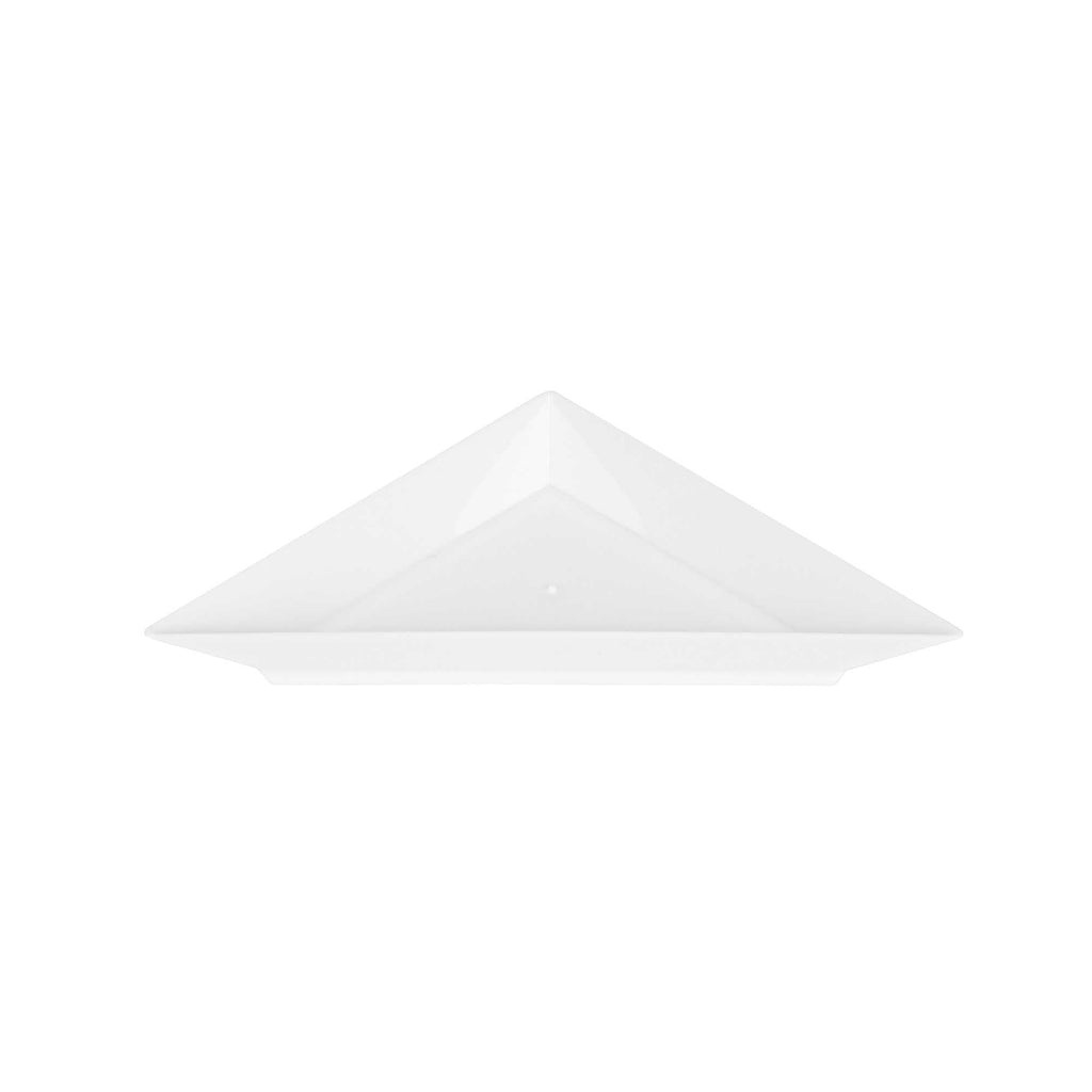 Mini Serve White Plastic Mini Triangolo Appetizer Plate - 4" x 2" - 100 count box