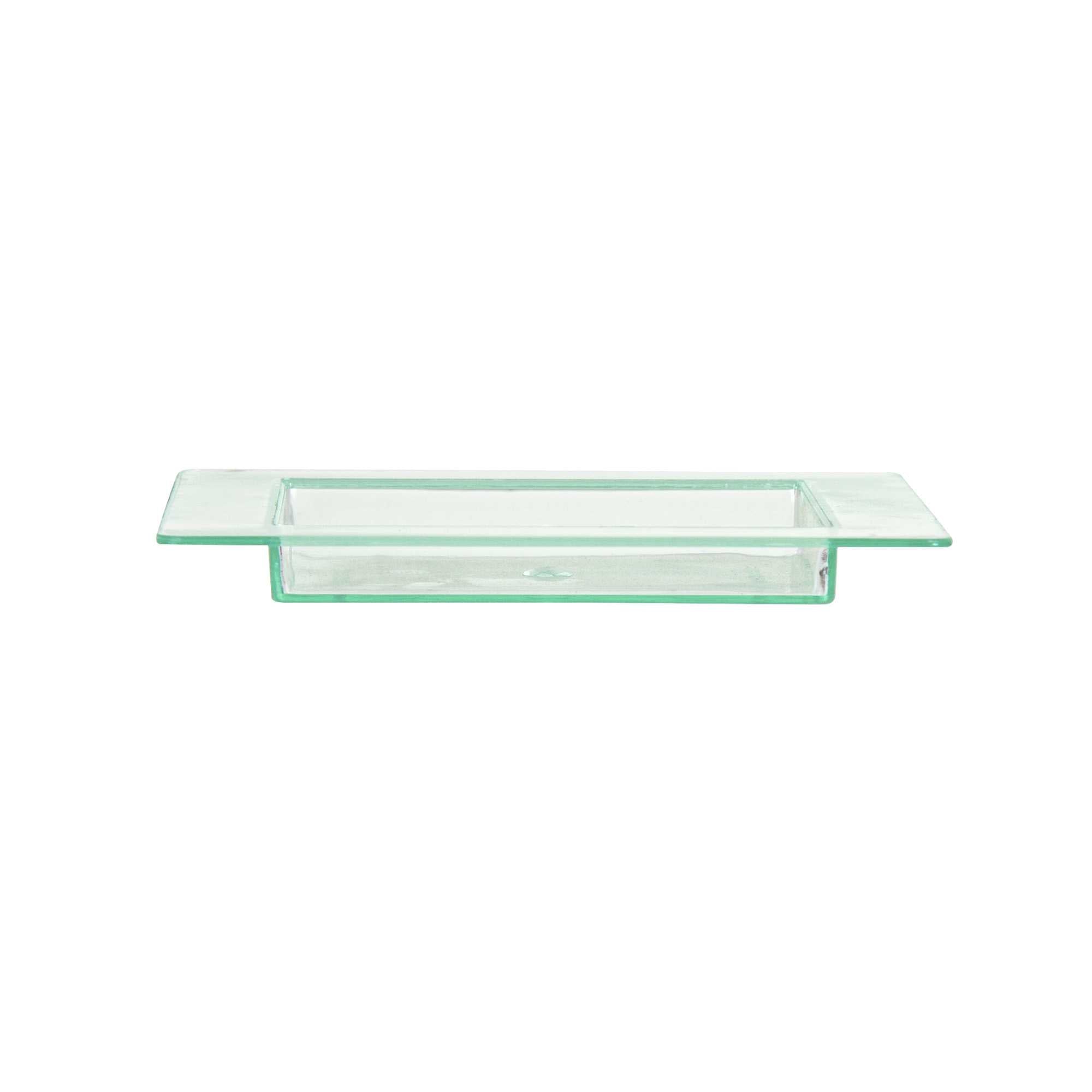 Mini Serve Square Seagreen Plastic Mini Edge Plate - 2 3/4" x 2 3/4" - 100 count box