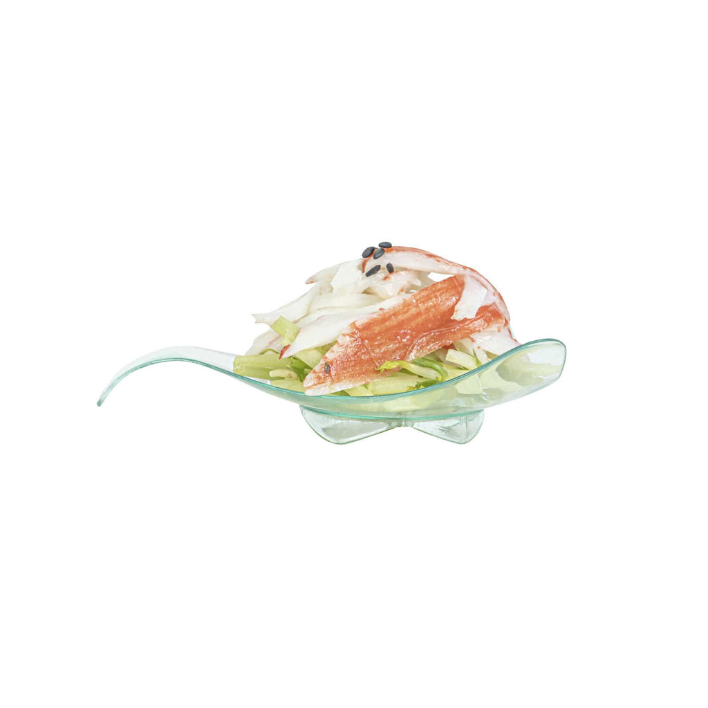 Mini Serve Triangle Seagreen Plastic Shooting Star Appetizer Plate - 3" x 3" - 100 count box