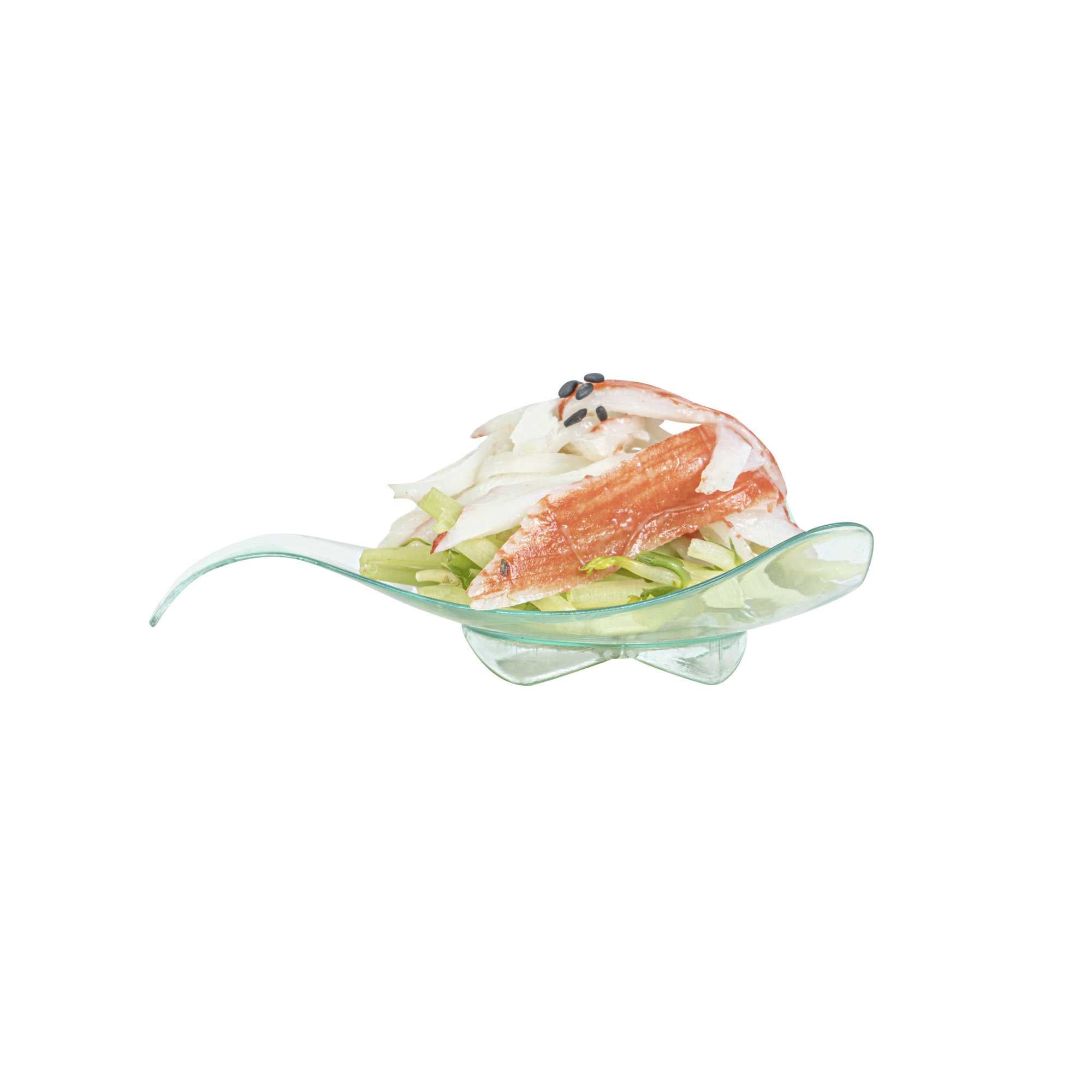 Mini Serve Triangle Seagreen Plastic Shooting Star Appetizer Plate - 3" x 3" - 100 count box