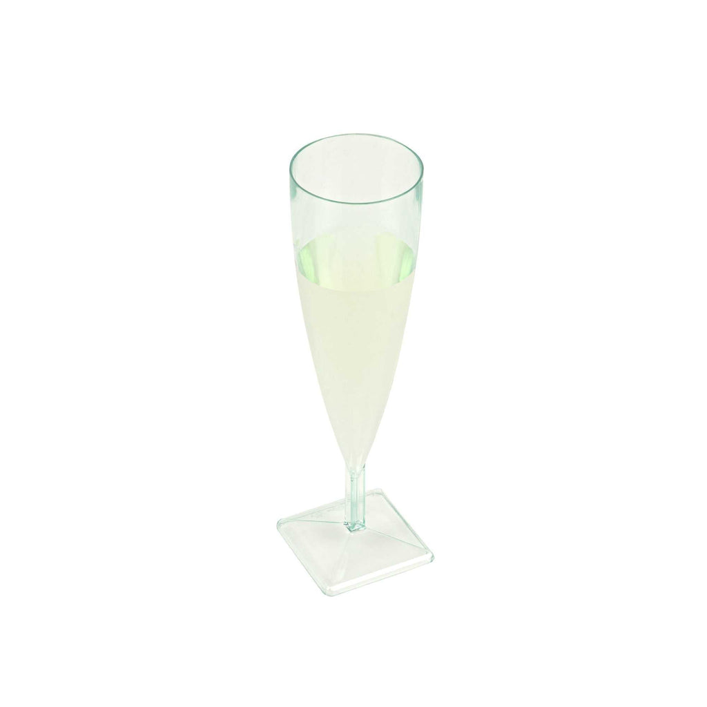 Bev Tek 5 oz Seagreen Plastic Champagne Flute - 2" x 2" x 7" - 100 count box