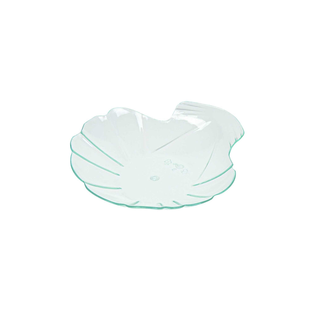Mini Serve Seagreen Plastic Shell Plate - 3 1/4" x 3 1/4" x 1/2" - 100 count box