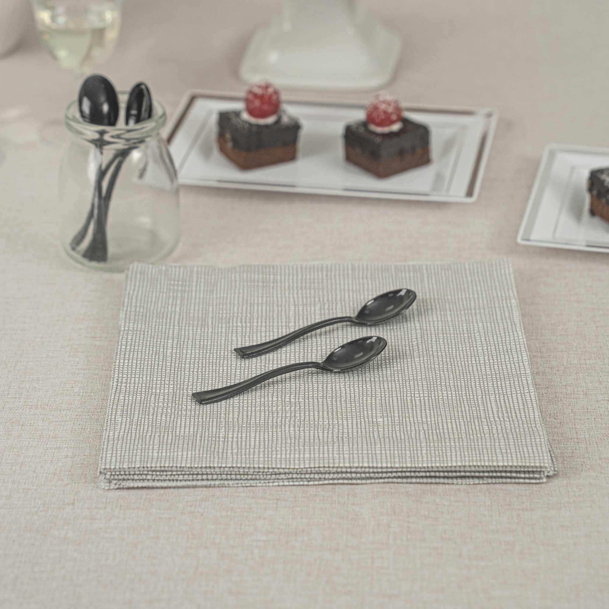 Mini Serve Black Plastic Mini Spoon - 4" - 500 count box