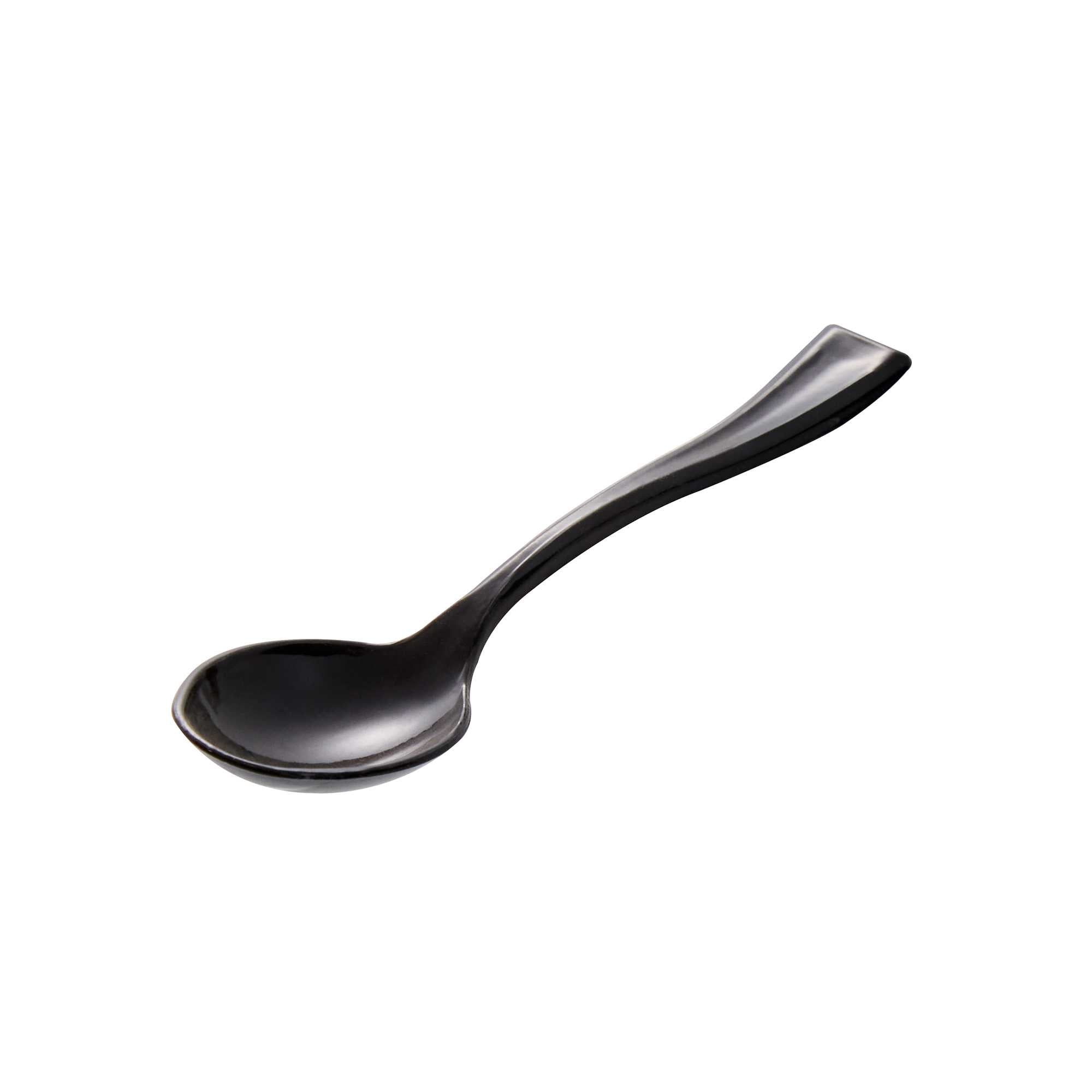 Mini Serve Black Plastic Mini Spoon - 4" - 500 count box