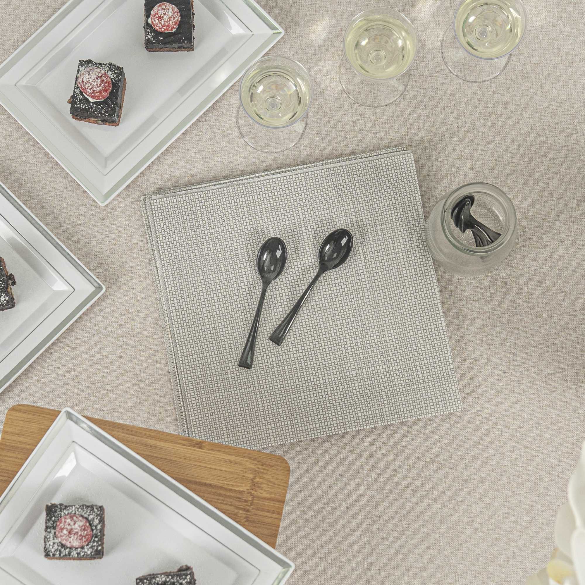 Mini Serve Black Plastic Mini Spoon - 4" - 500 count box