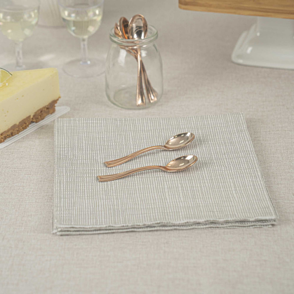 Mini Serve Rose Gold Plastic Mini Spoon - 4" - 100 count box