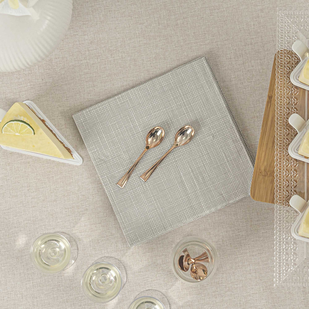 Mini Serve Rose Gold Plastic Mini Spoon - 4" - 100 count box