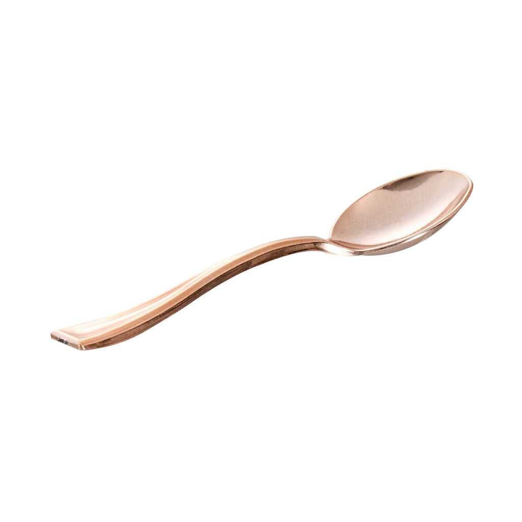 Mini Serve Rose Gold Plastic Mini Spoon - 4" - 500 count box