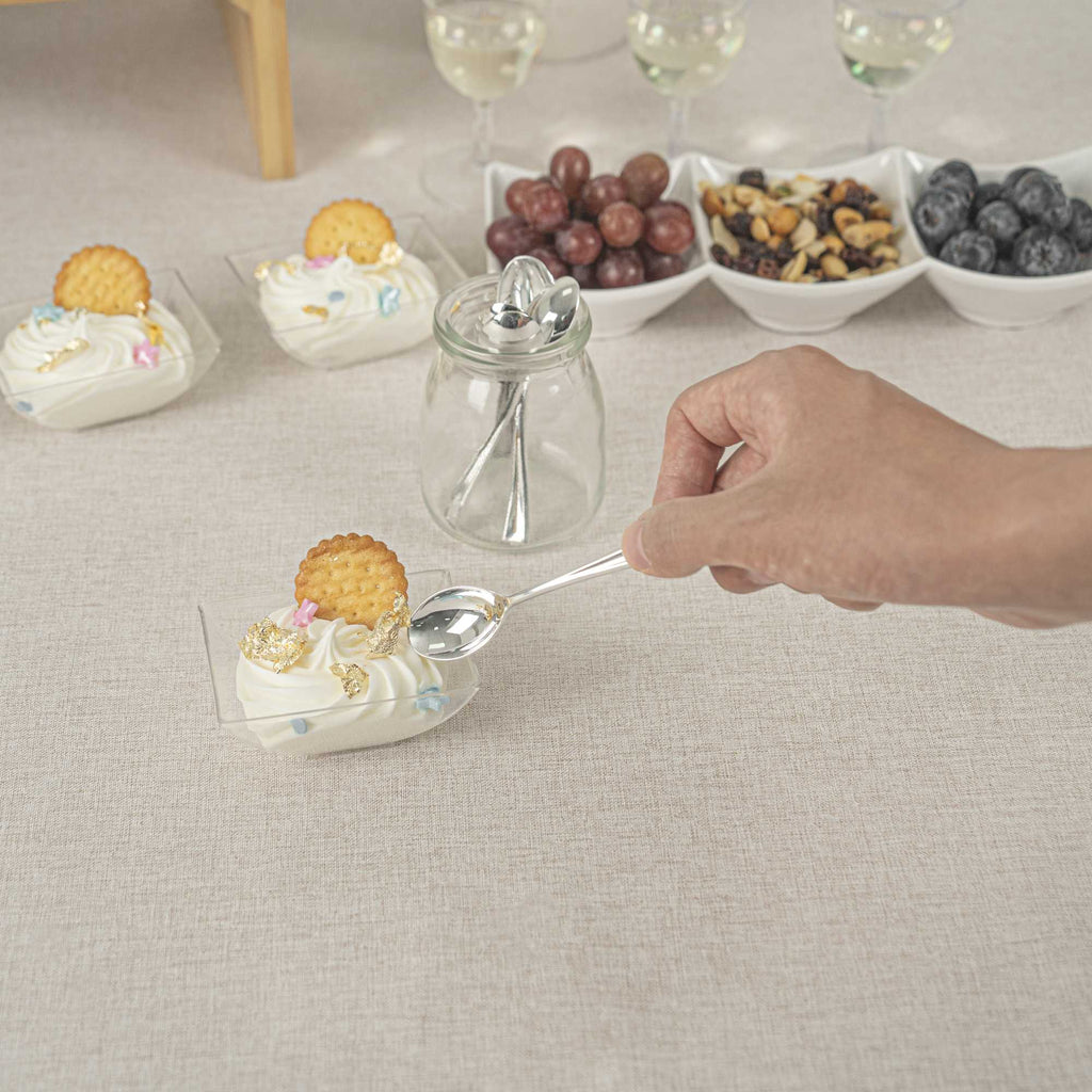 Mini Serve Silver Plastic Mini Spoon - 4" - 500 count box