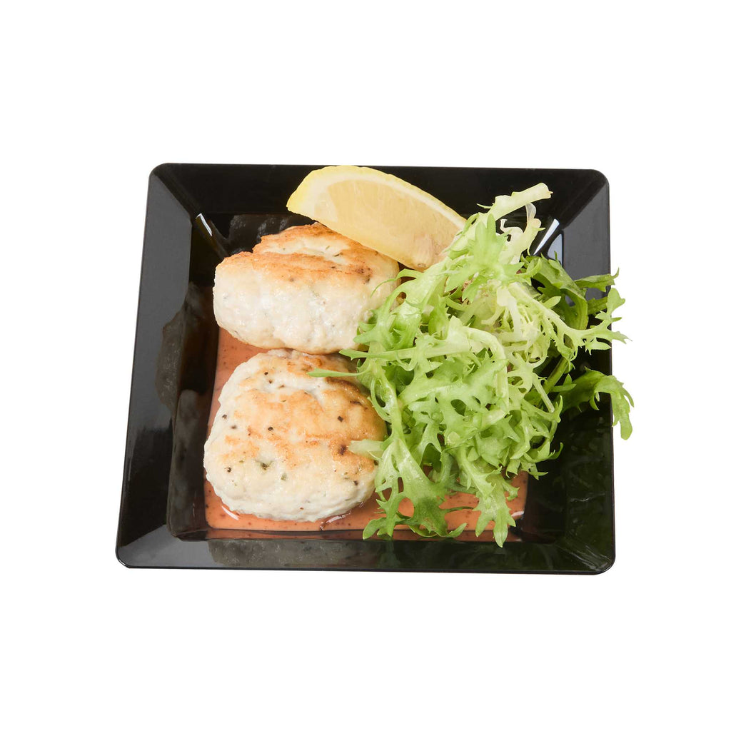 Mini Serve Square Black Plastic Plate - 4 1/4" x 4 1/4" x 1/2" - 100 count box
