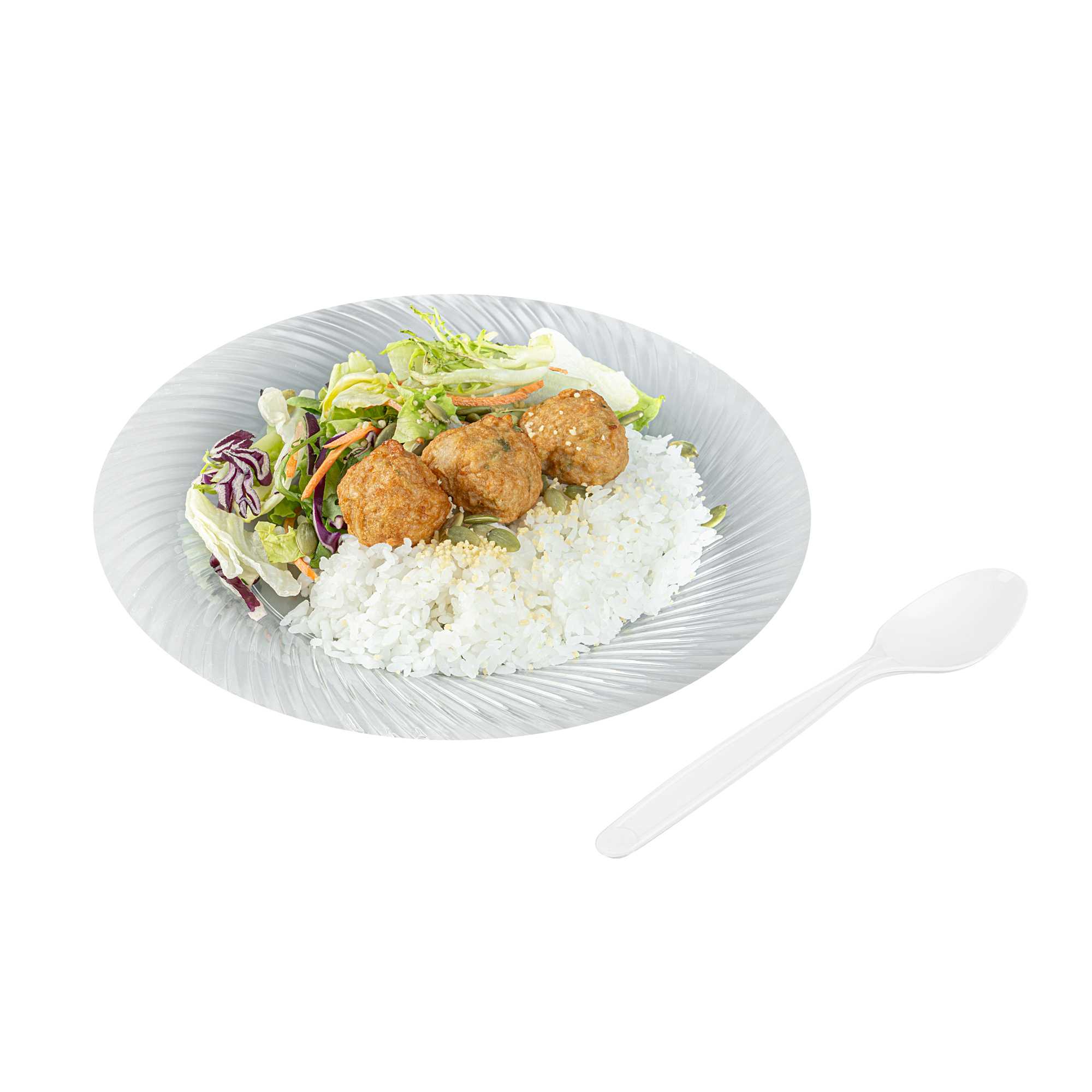 Basic Nature White PLA Plastic Spoon - Compostable - 6 1/4" x 1 1/4" x 1/2" - 250 count box