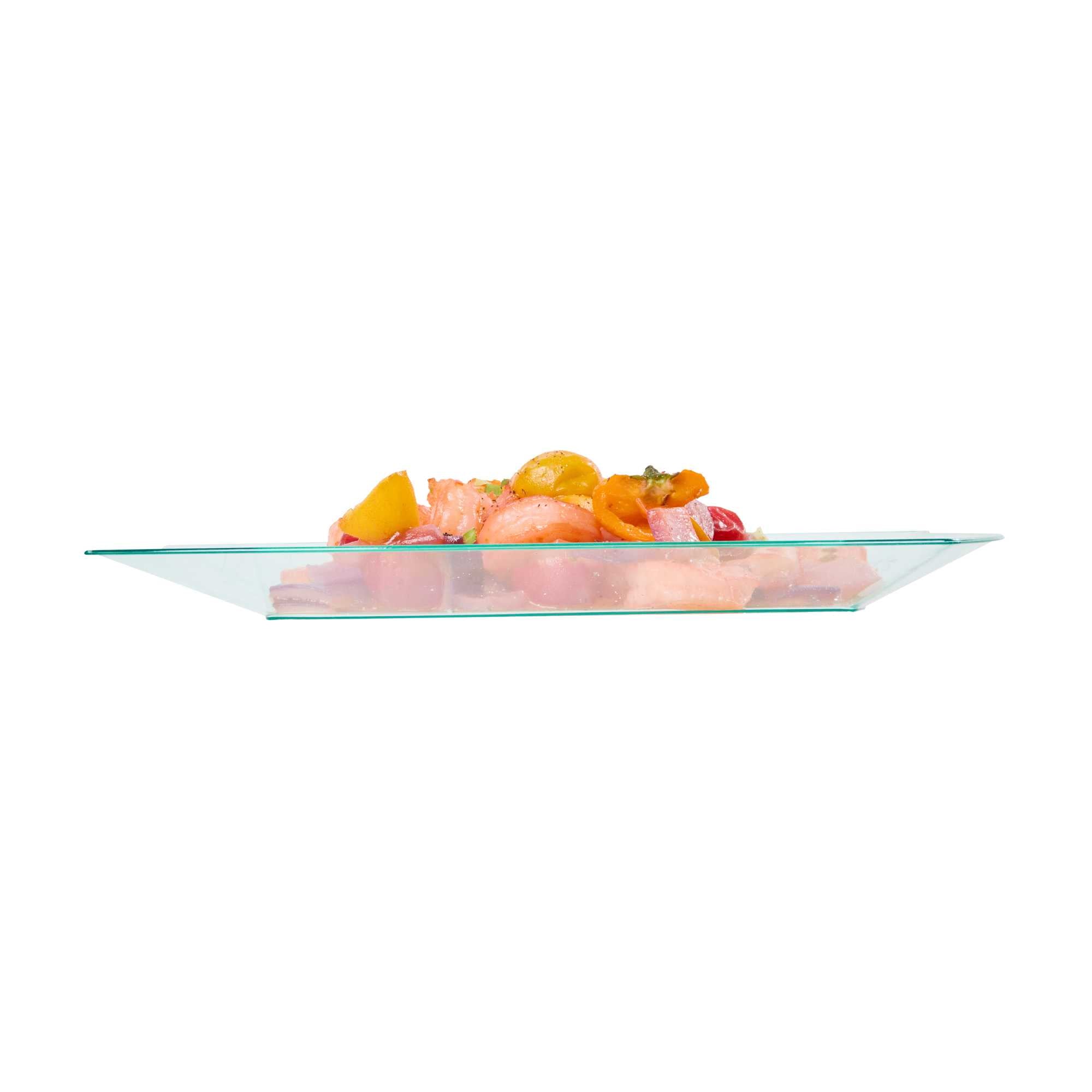 Square Seagreen Plastic Large Aqua Plate - 9" x 9" x 1/2" - 100 count box