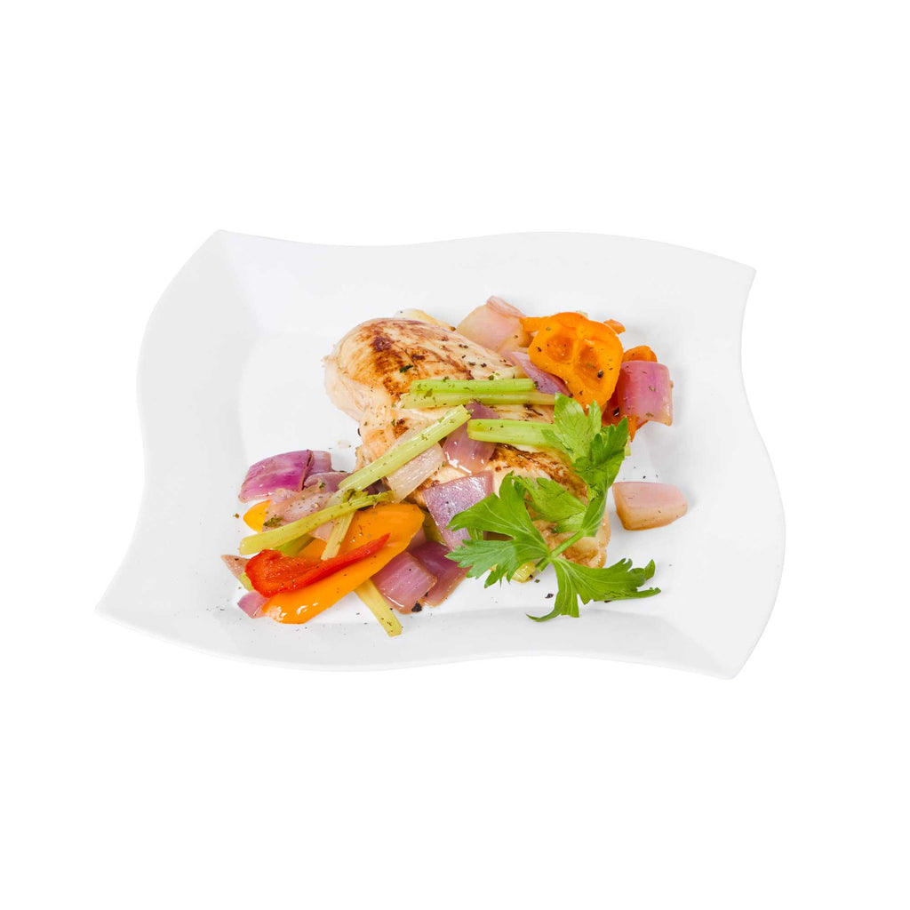 Maxi Serve Square White Plastic Large Aqua Plate - 9" x 9" x 1/2" - 100 count box