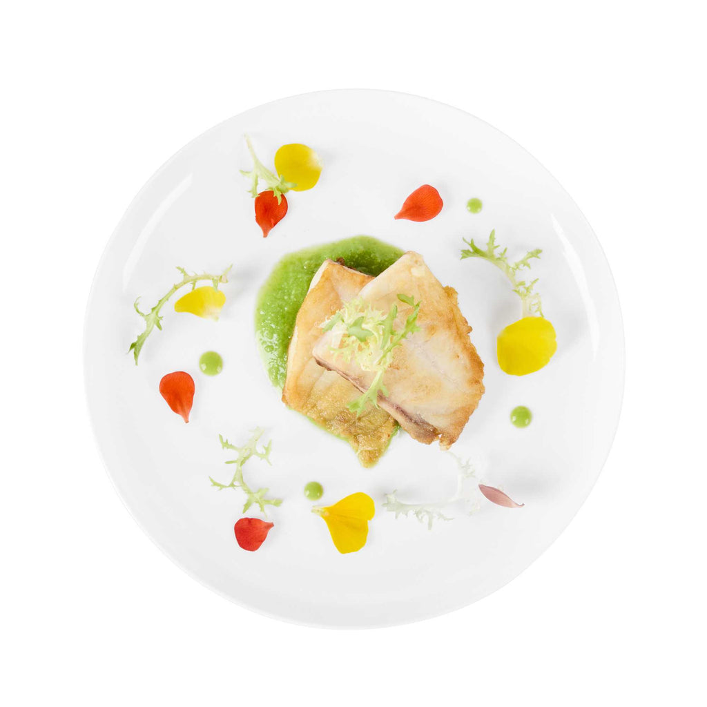 Maxi Serve Round White Plastic Medium Elegant Plate - 7" x 7" - 100 count box
