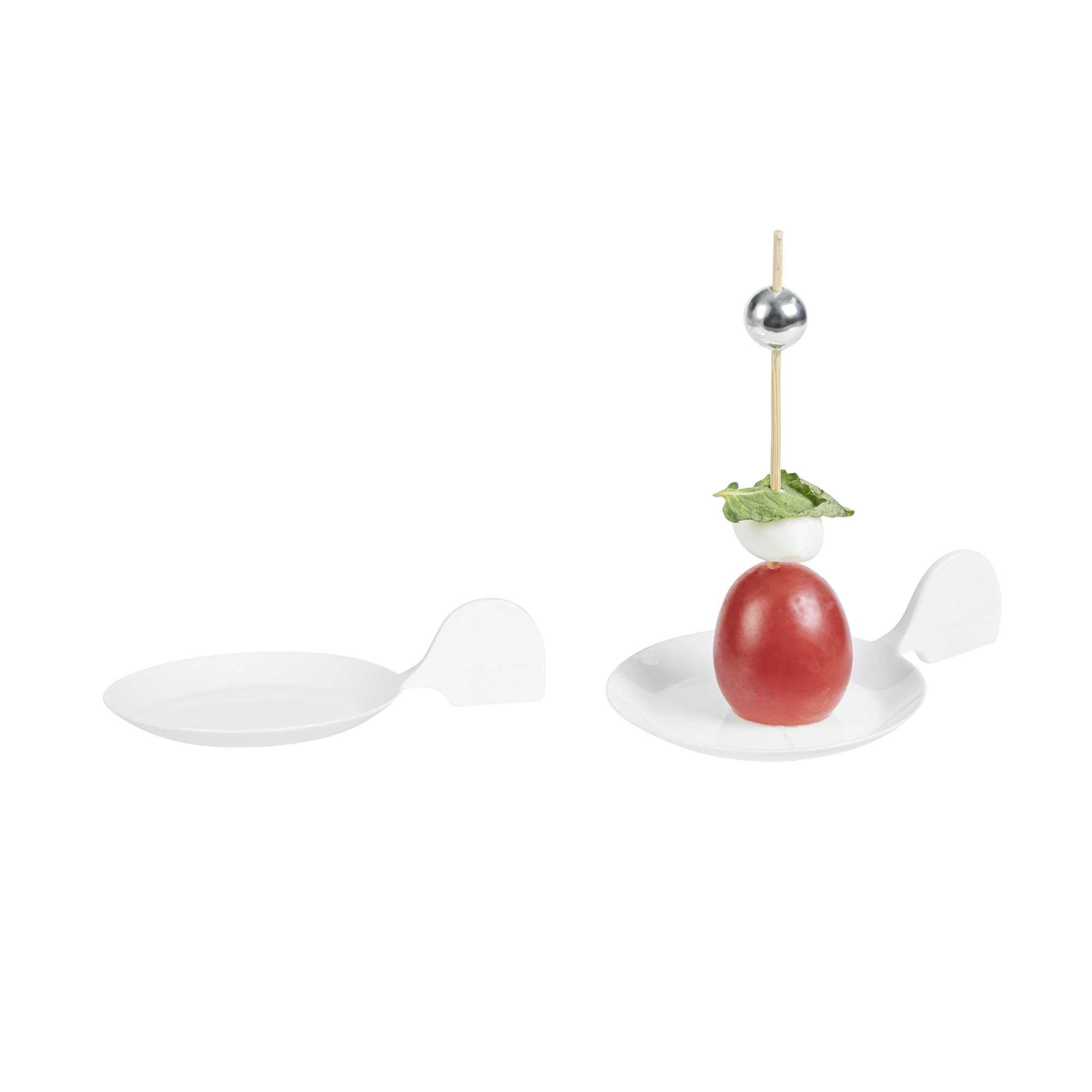 Mini Serve Fish White Plastic Tasting Plate - 3 3/4" x 2 1/2" x 1" - 100 count box