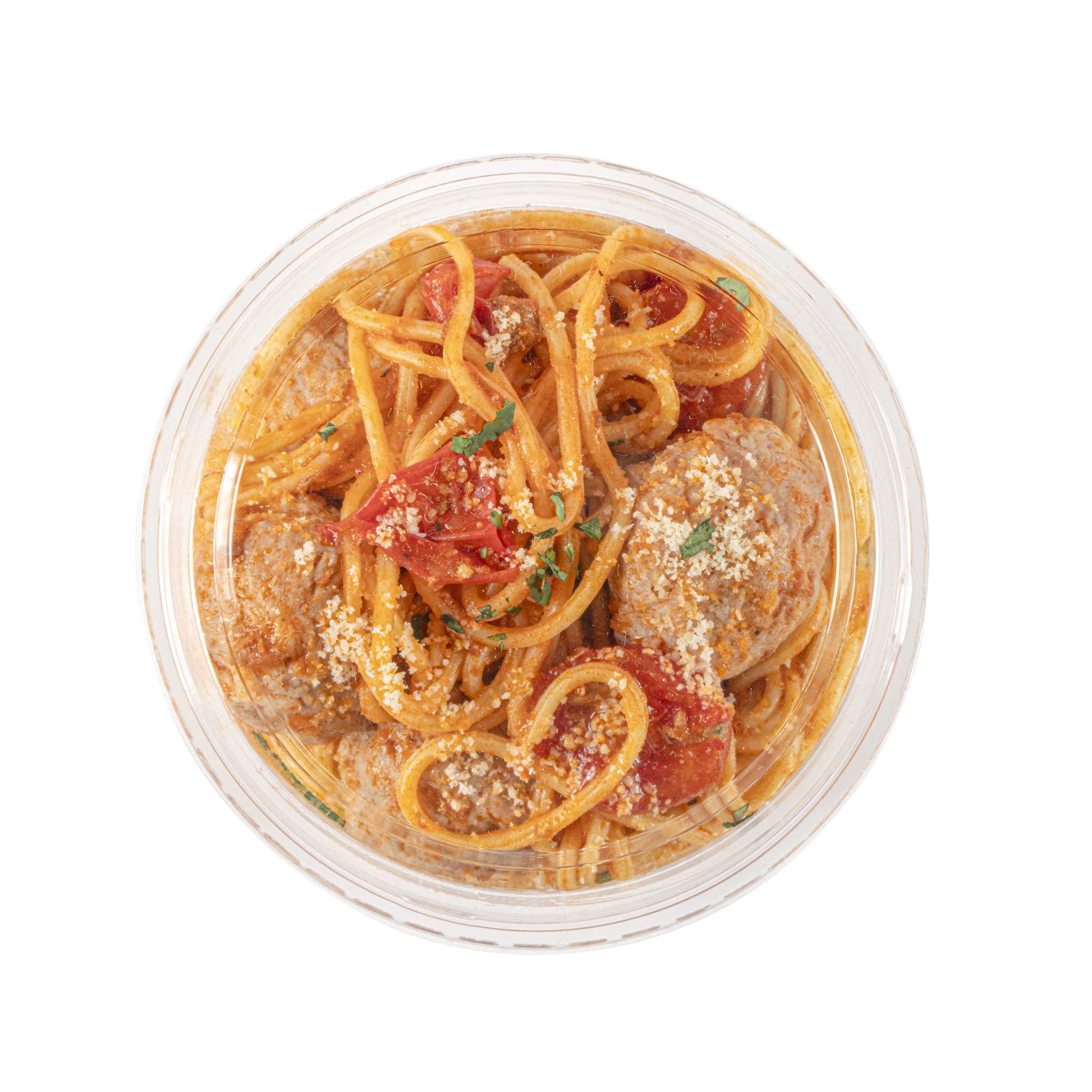 Basic Nature Round Clear Plastic Deli Container Dome Lid - Compostable - 4 1/2" x 4 1/2" x 1" - 50 count box