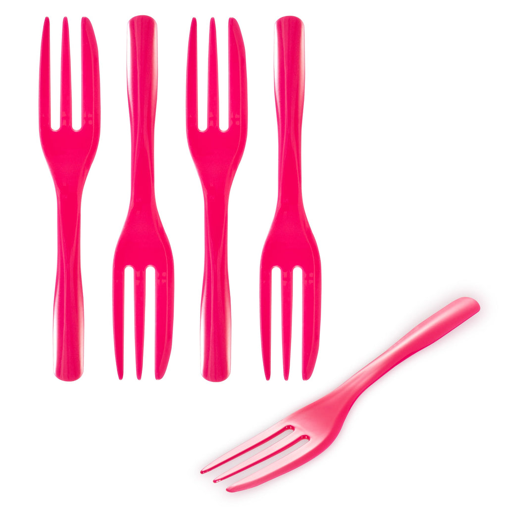 Coppetta Magenta Plastic Cake Fork with Knife Edge - 4" x 3/4" - 500 count box