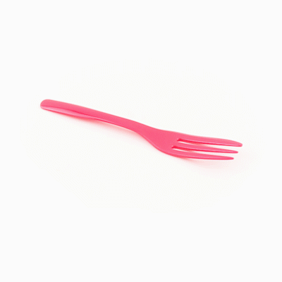 Coppetta Magenta Plastic Cake Fork with Knife Edge - 4" x 3/4" - 500 count box