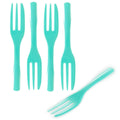 Coppetta Teal Plastic Cake Fork with Knife Edge - 4" x 3/4" - 500 count box