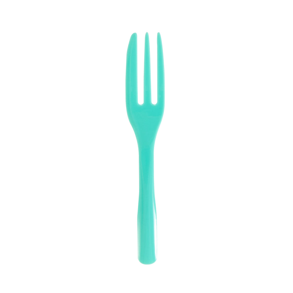 Coppetta Teal Plastic Cake Fork with Knife Edge - 4" x 3/4" - 500 count box