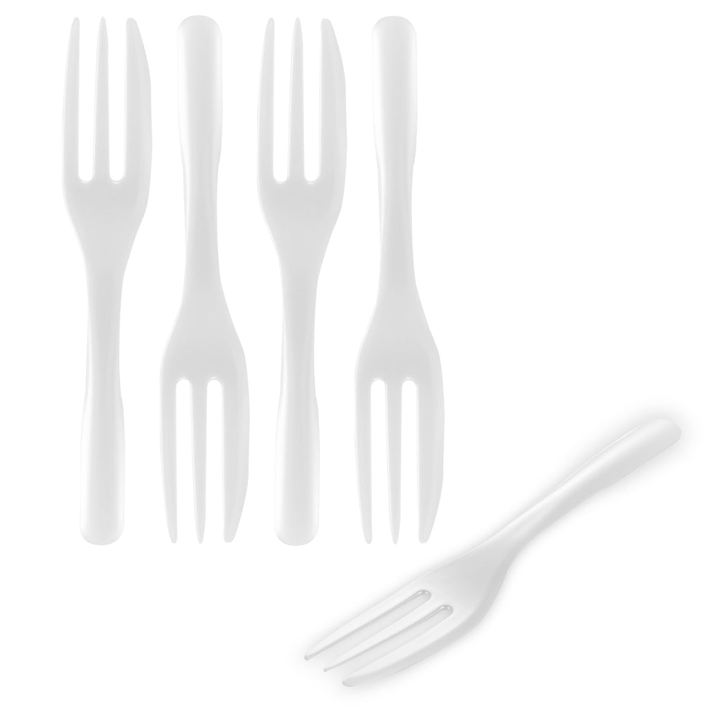 Coppetta Pearl White Plastic Cake Fork with Knife Edge - 4" x 3/4" - 500 count box