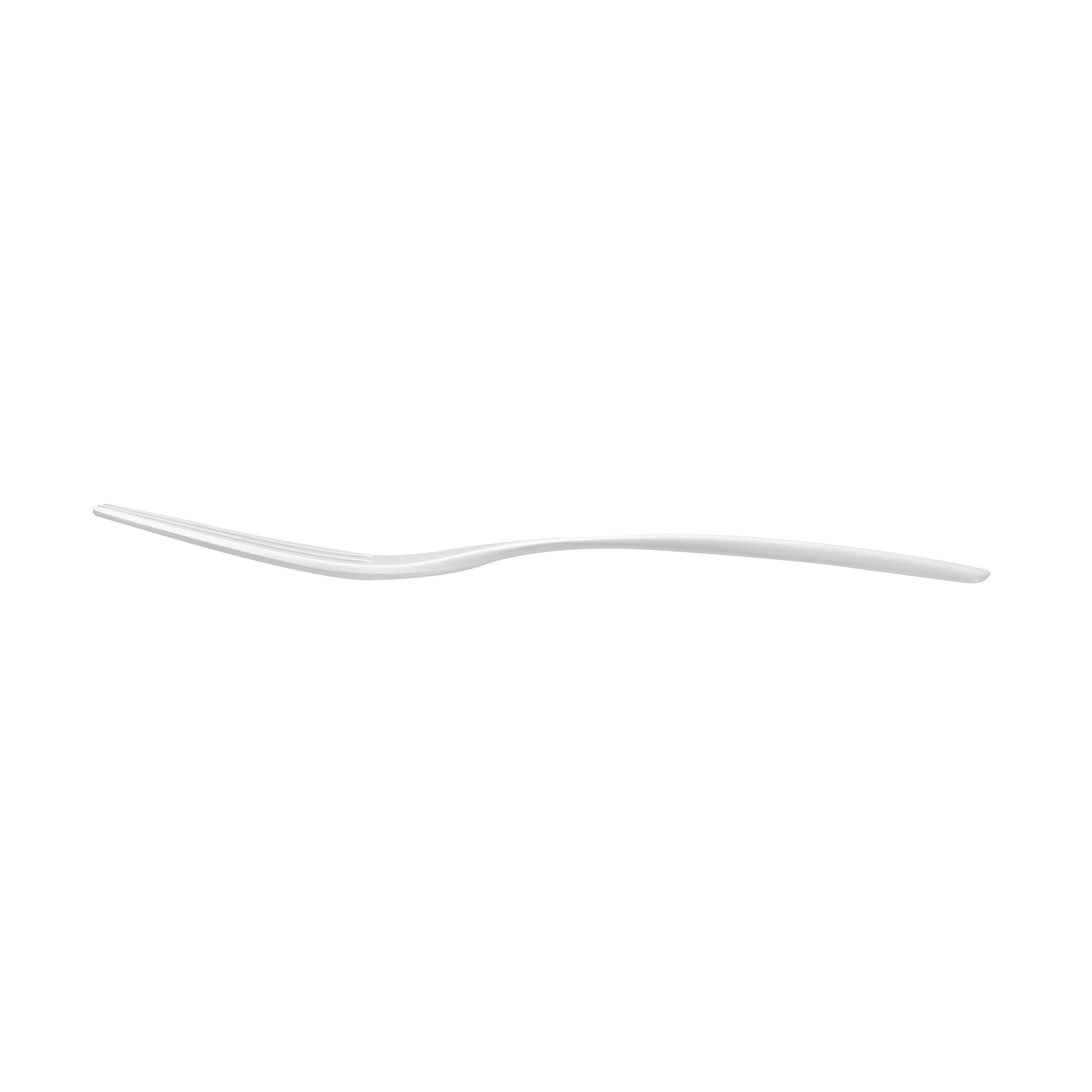 Coppetta Pearl White Plastic Cake Fork with Knife Edge - 4" x 3/4" - 500 count box
