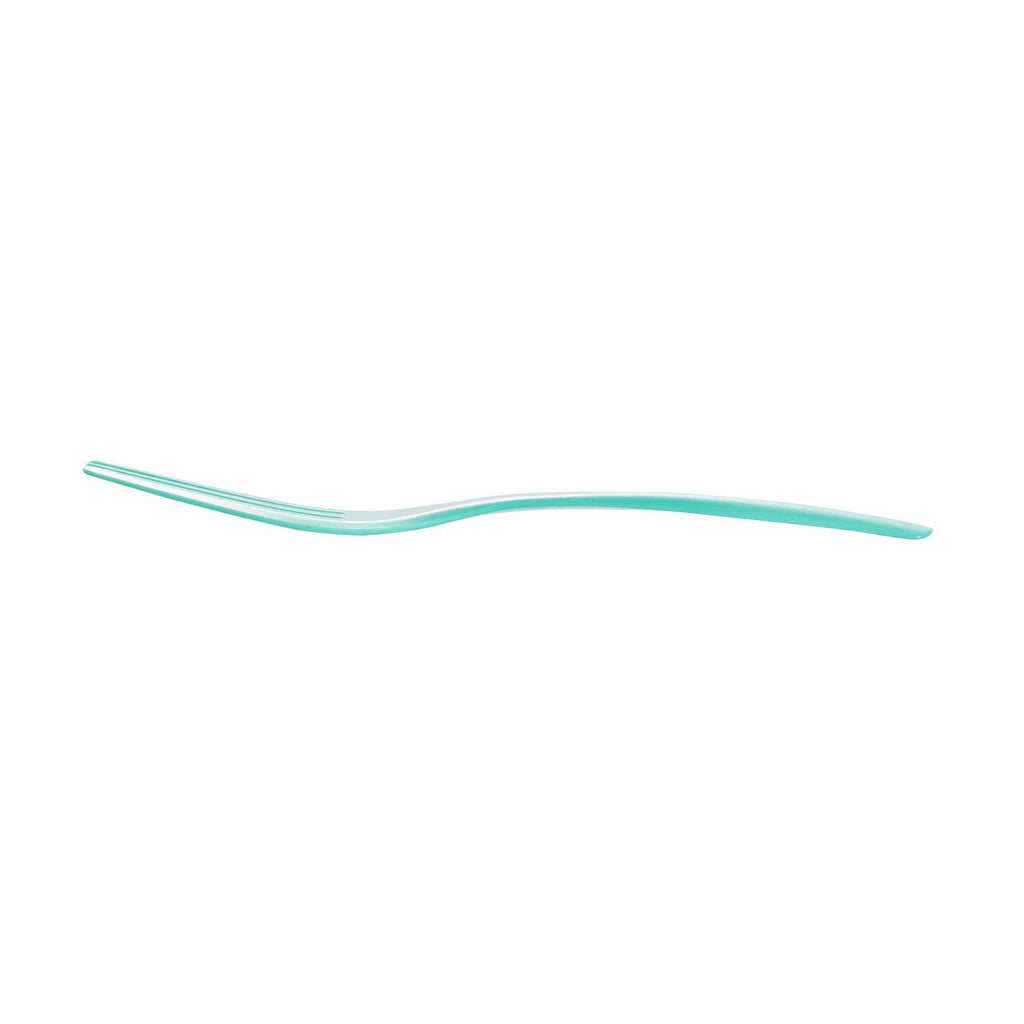 Coppetta Teal Plastic Cake Fork with Knife Edge - 4" x 3/4" - 100 count box