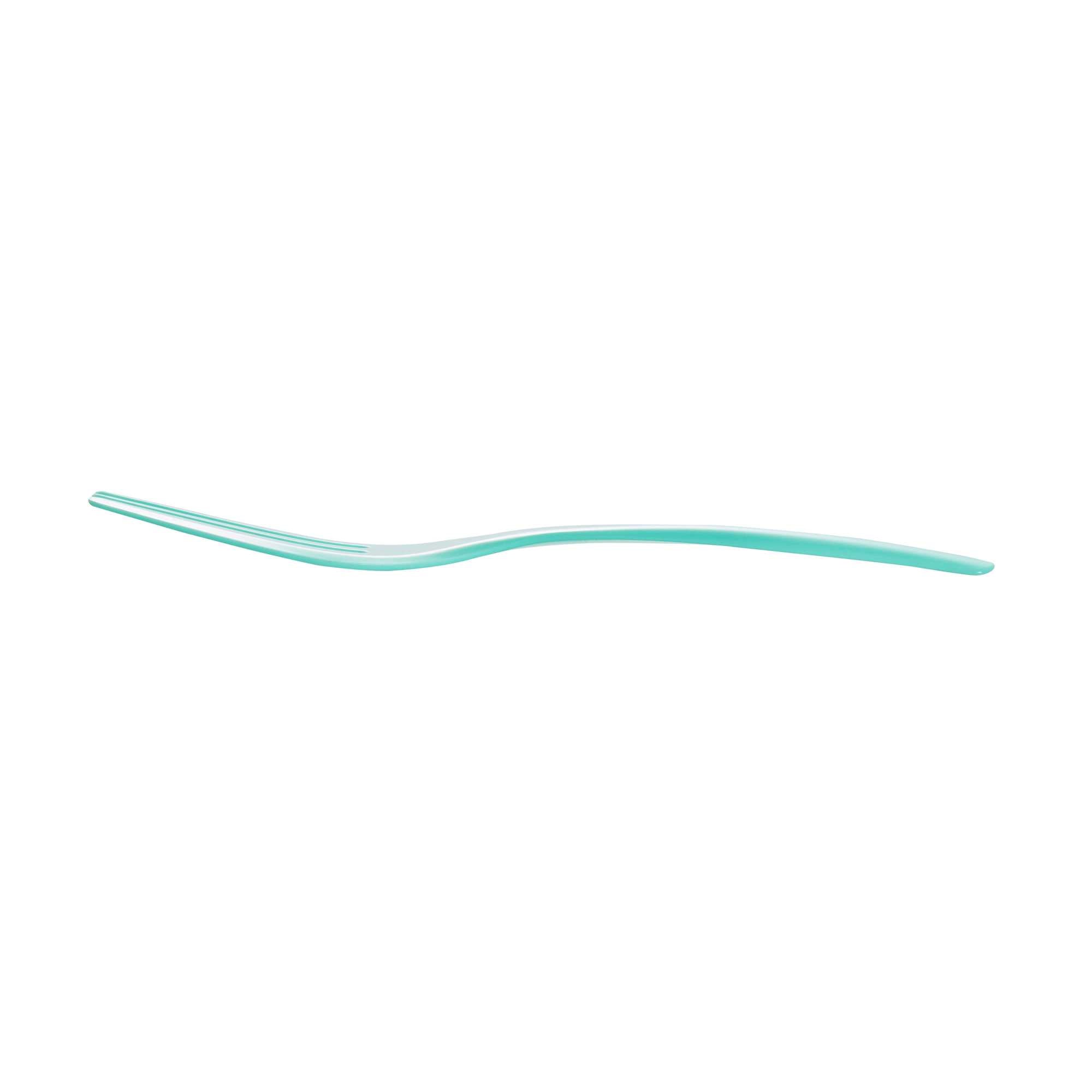 Coppetta Teal Plastic Cake Fork with Knife Edge - 4" x 3/4" - 100 count box