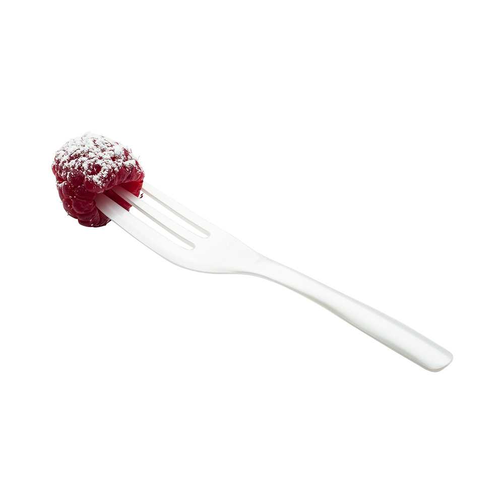 Coppetta Pearl White Plastic Cake Fork with Knife Edge - 4" x 3/4" - 100 count box