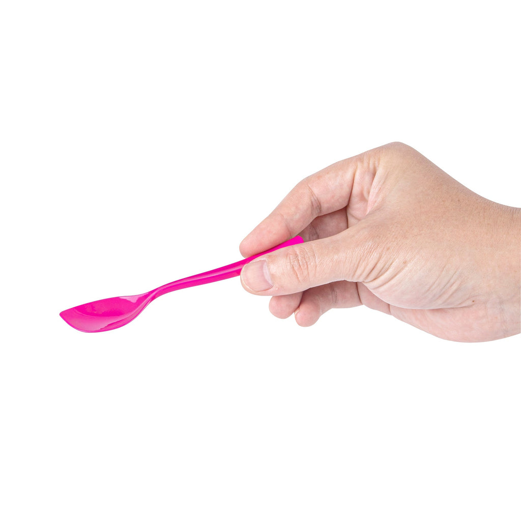 Coppetta Magenta Plastic Petal Spoon - 4 1/2" x 1" - 500 count box