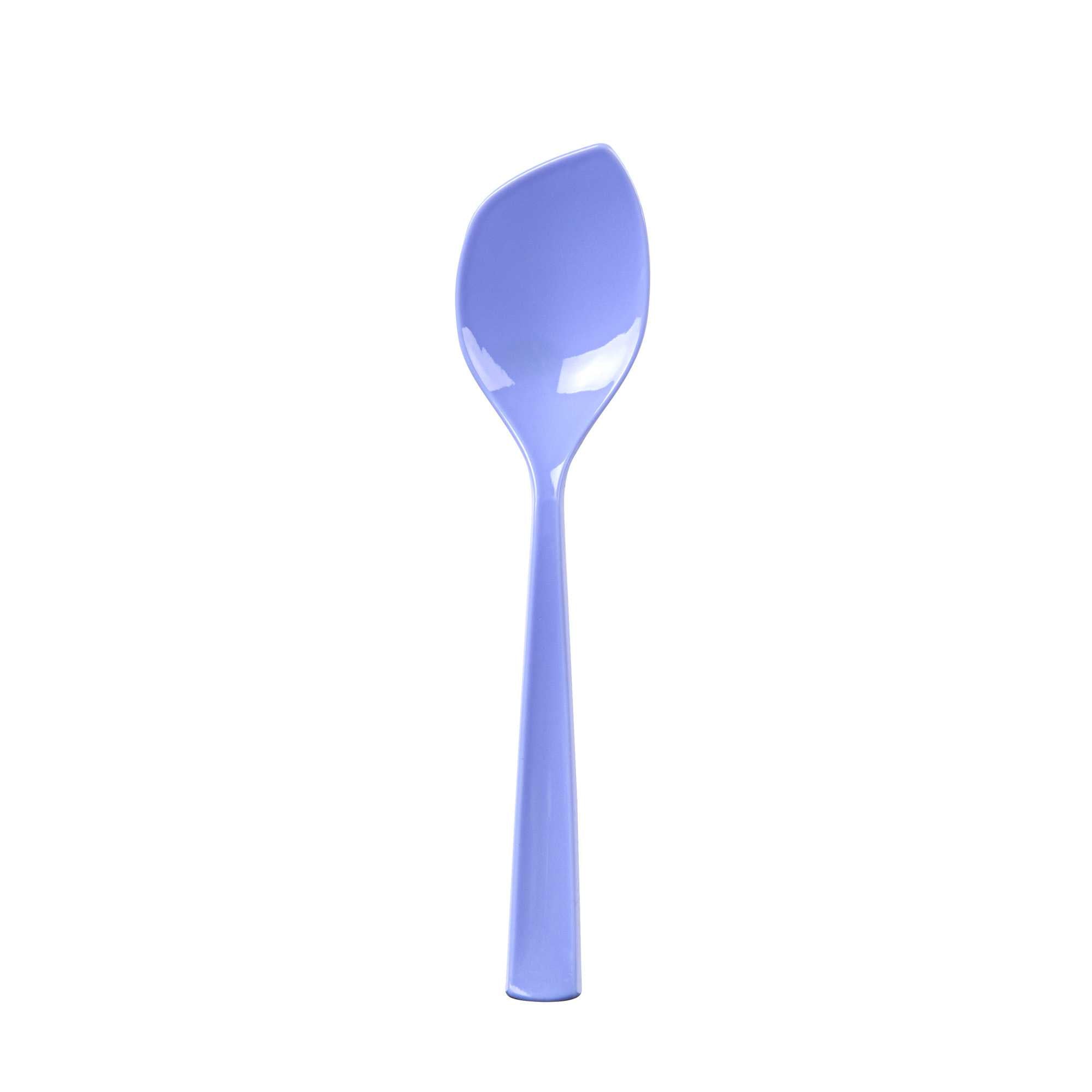 Coppetta Periwinkle Plastic Petal Spoon - 4 1/2" x 1" - 100 count box