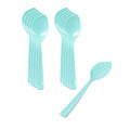 Coppetta Teal Plastic Petal Spoon - 4 1/2" x 1" - 100 count box