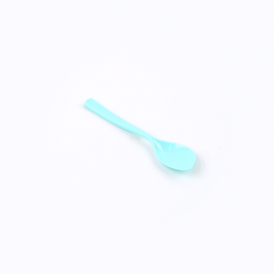 Coppetta Teal Plastic Petal Spoon - 4 1/2" x 1" - 100 count box