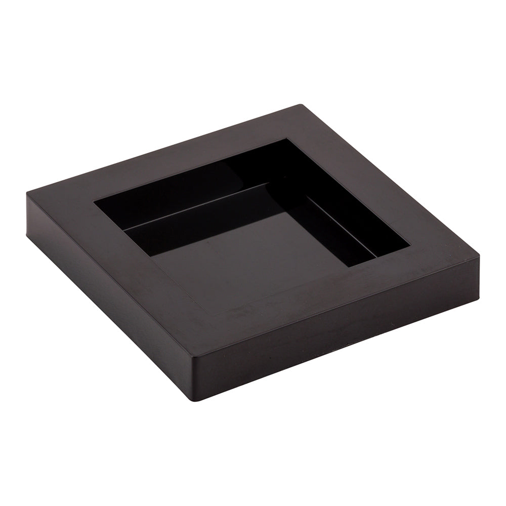 Mini Serve Square Black Plastic Mini Cubic Plate - 2 1/2" x 2 1/2" - 100 count box