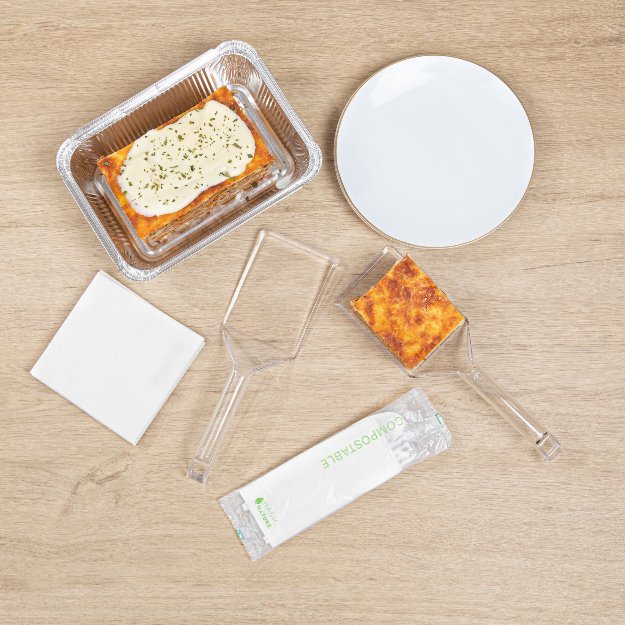 Cater Tek Clear Plastic Serving Spatula - Recyclable - 10" - 10 count box