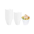 Mini Serve 4 oz White Plastic Mini Crescendo Cup - 3" x 3" x 2 3/4" - 100 count box