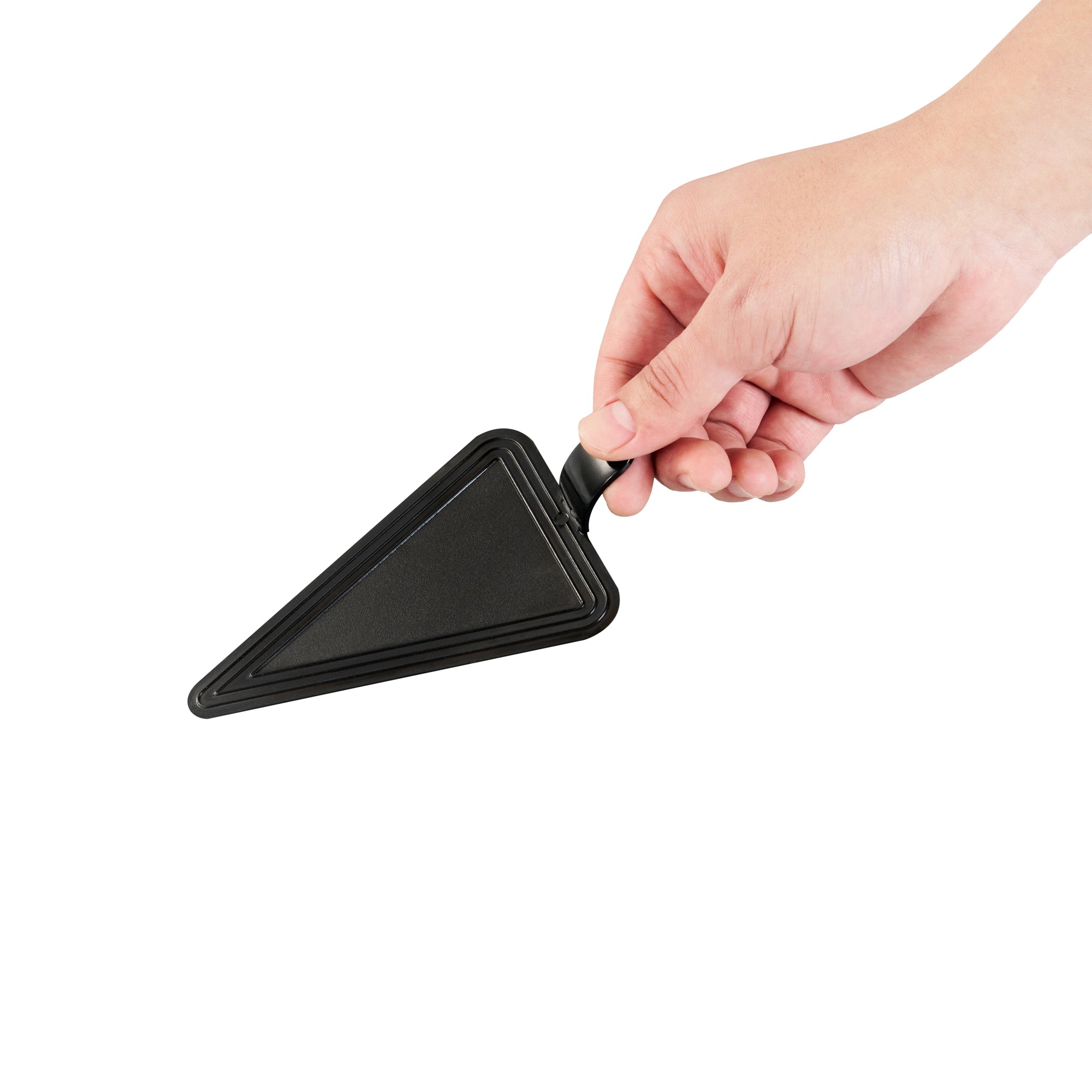 Pastry Tek Triangle Black Plastic Cake Server - 4 1/2" x 3" - 100 count box