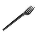 Basic Nature Black CPLA Plastic Fork - Heat-Resistant, Compostable - 6 1/2" x 1" x 1/2" - 50 count box