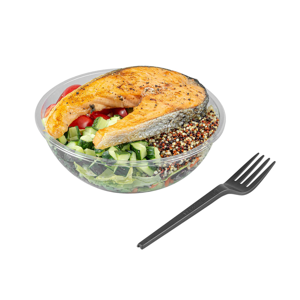 Basic Nature Black CPLA Plastic Fork - Heat-Resistant, Compostable - 6 1/2" x 1" x 1/2" - 250 count box