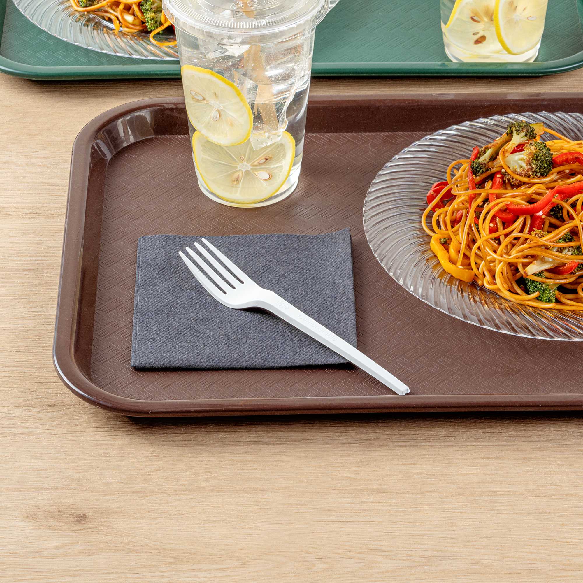 Basic Nature White CPLA Plastic Fork - Heat-Resistant, Compostable - 6 1/2" x 1" x 1/2" - 250 count box