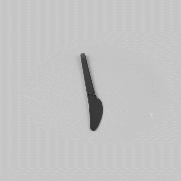 Basic Nature Black CPLA Plastic Knife - Heat-Resistant, Compostable - 6 1/2" x 1/2" - 250 count box