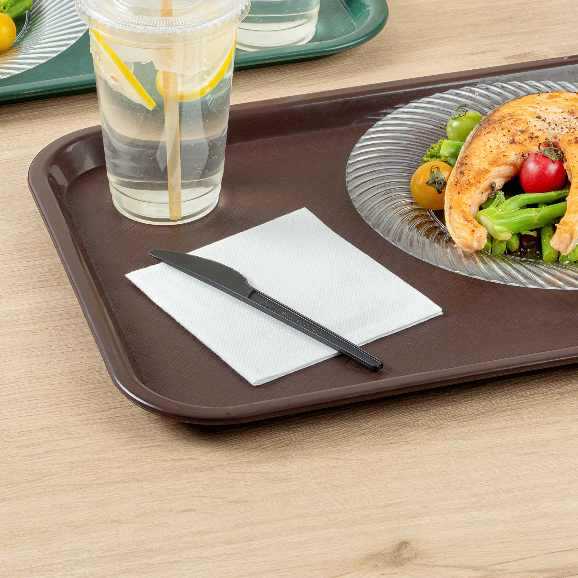 Basic Nature Black CPLA Plastic Knife - Heat-Resistant, Compostable - 6 1/2" x 1/2" - 250 count box
