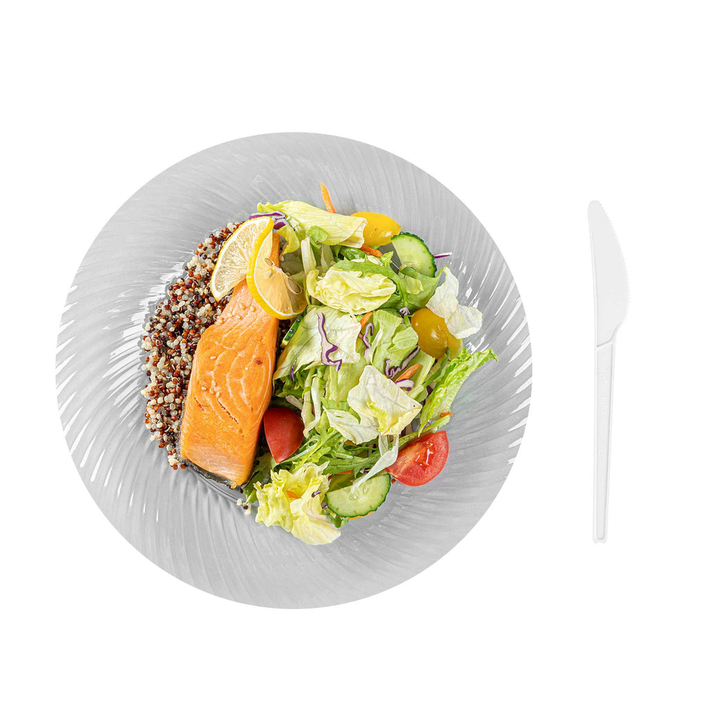 Basic Nature White CPLA Plastic Knife - Heat-Resistant, Compostable - 6 1/2" x 1/2" - 250 count box