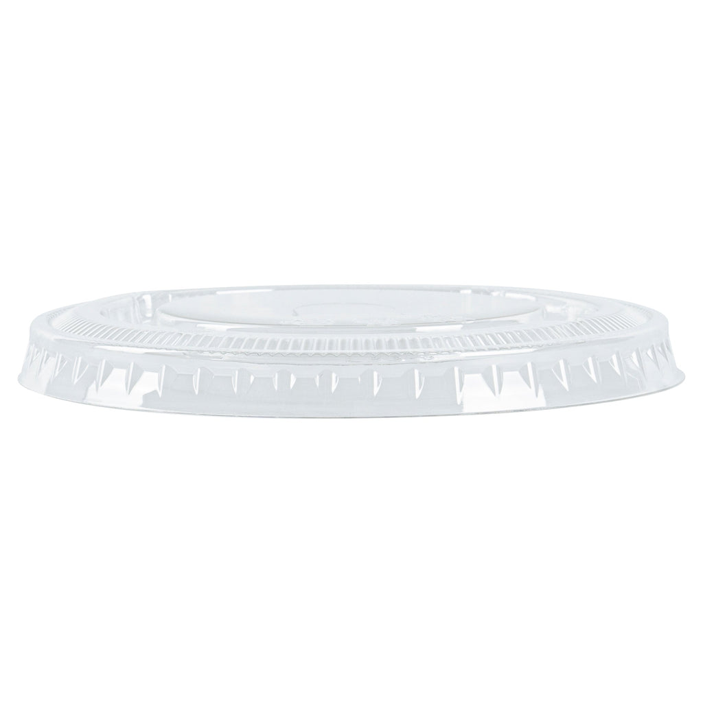 Visage Round Clear Plastic Flat Lid - Fits 9 / 12 / 16 oz - 100 count box